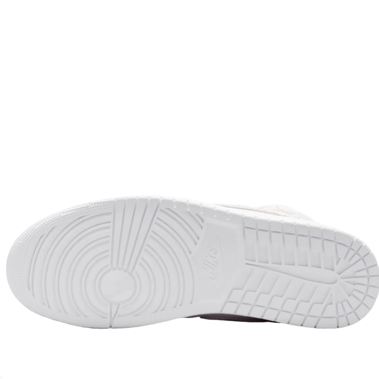 Air Jordan White Mid-Top Sneakers with Silver-Tone Accents