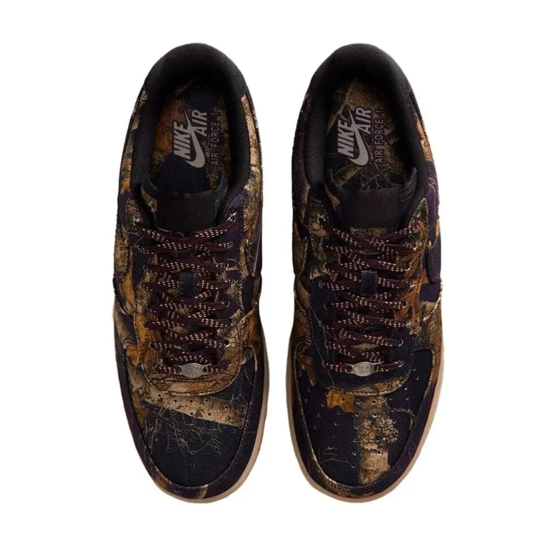 Nike Air Force 1 Low-Top Sneakers with Woodland Camo Print
