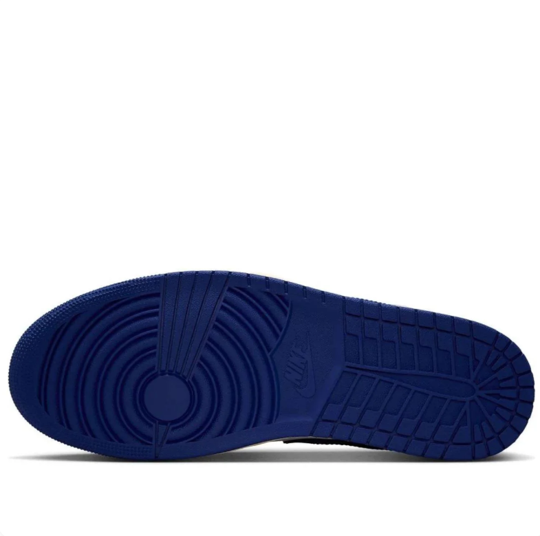Air Jordan Mid-Top Sneakers in White, Navy Blue & Red
