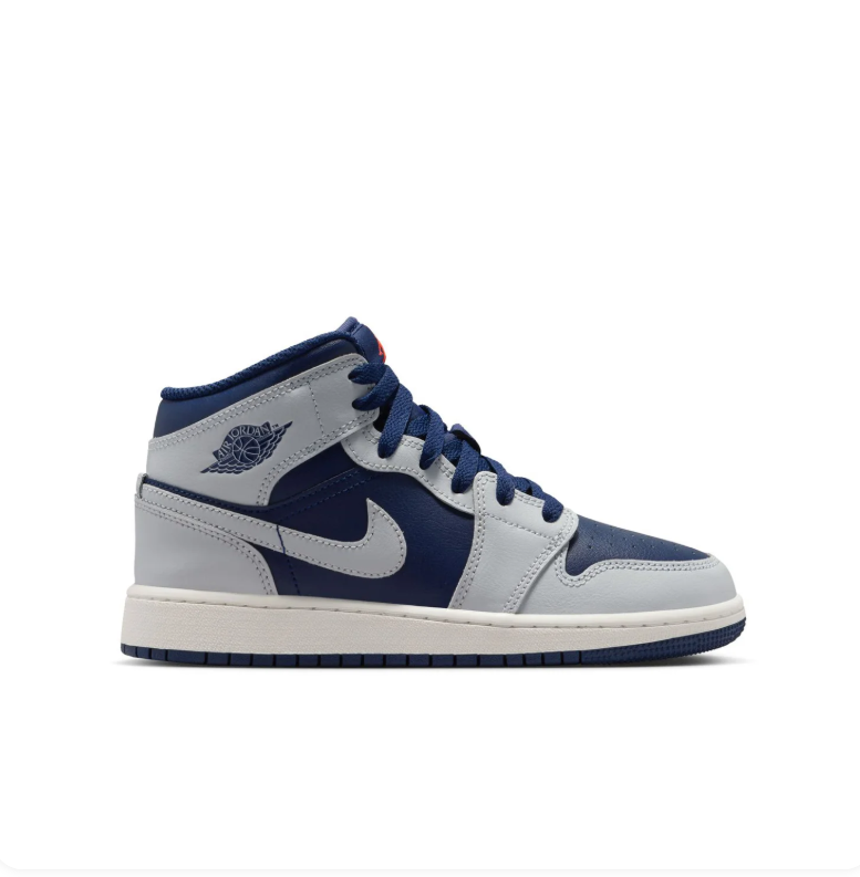 Air Jordan Mid-Top Sneakers in Navy Blue & Light Gray
