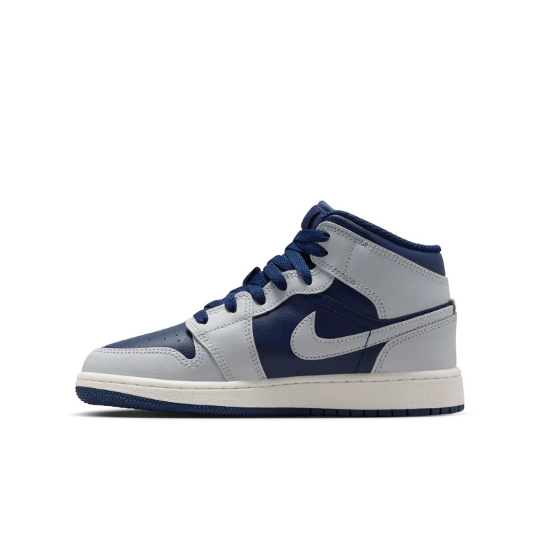Air Jordan Mid-Top Sneakers in Navy Blue & Light Gray
