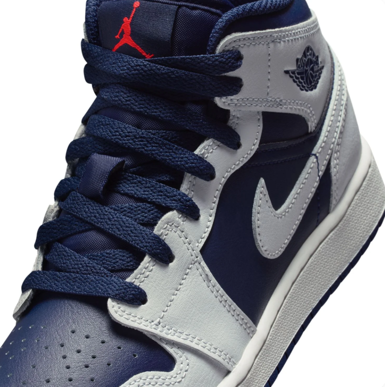 Air Jordan Mid-Top Sneakers in Navy Blue & Light Gray