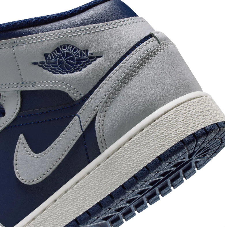 Air Jordan Mid-Top Sneakers in Navy Blue & Light Gray