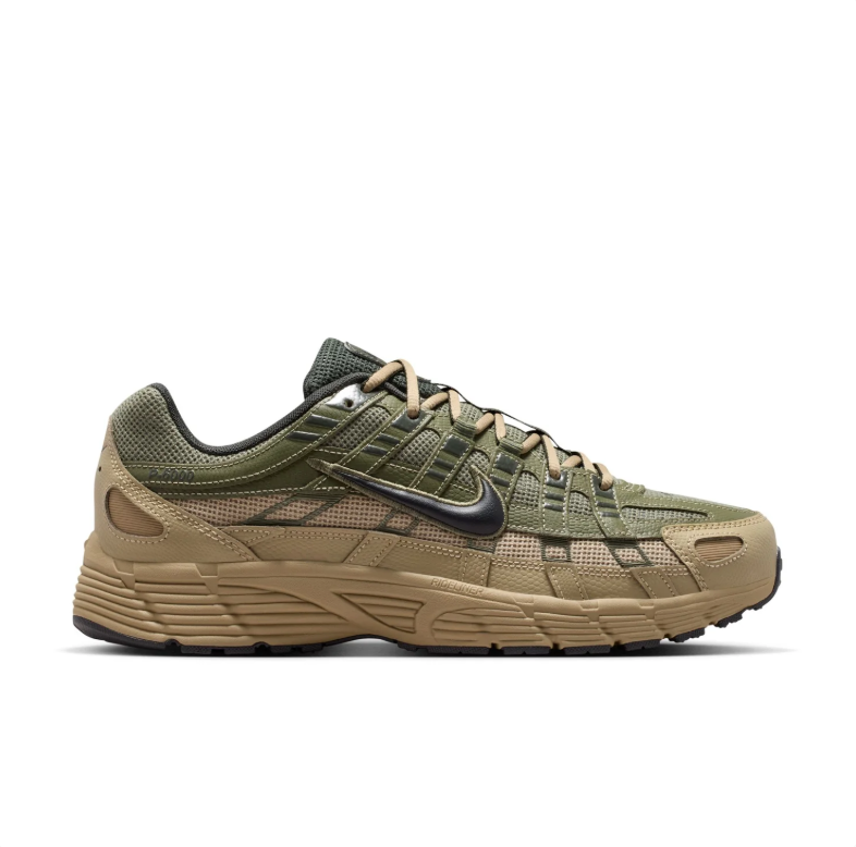 Nike Low-Top Sneakers in Olive Green & Tan with Black Swoosh