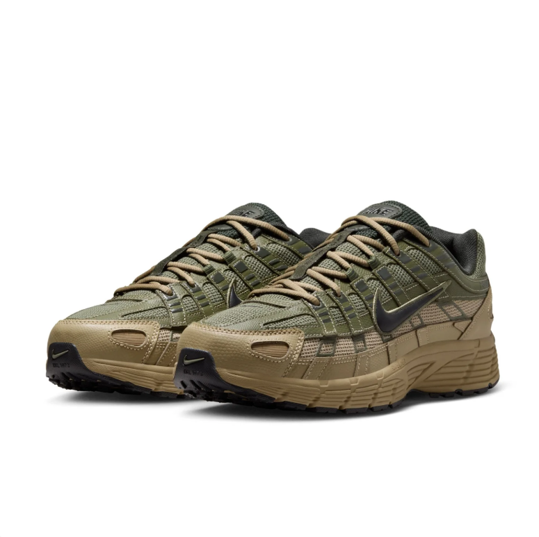 Nike Low-Top Sneakers in Olive Green & Tan with Black Swoosh