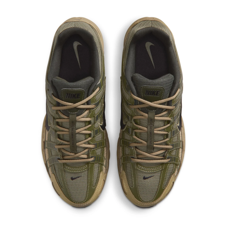 Nike Low-Top Sneakers in Olive Green & Tan with Black Swoosh