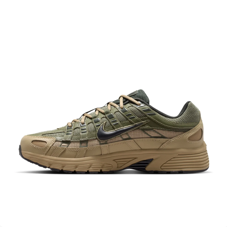 Nike Low-Top Sneakers in Olive Green & Tan with Black Swoosh