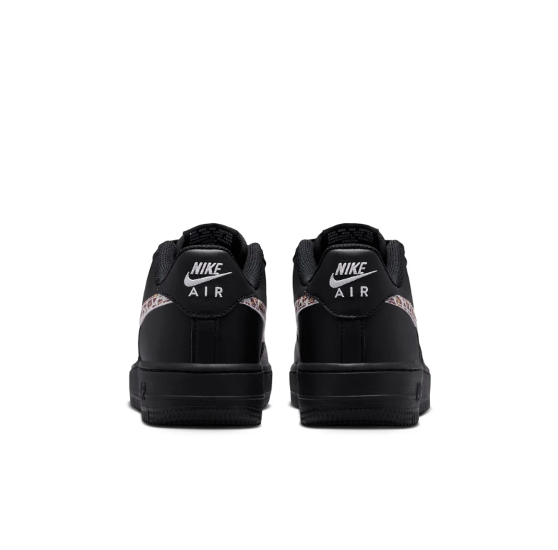 Nike Black Low-Top Sneakers with Leopard-Print Swoosh