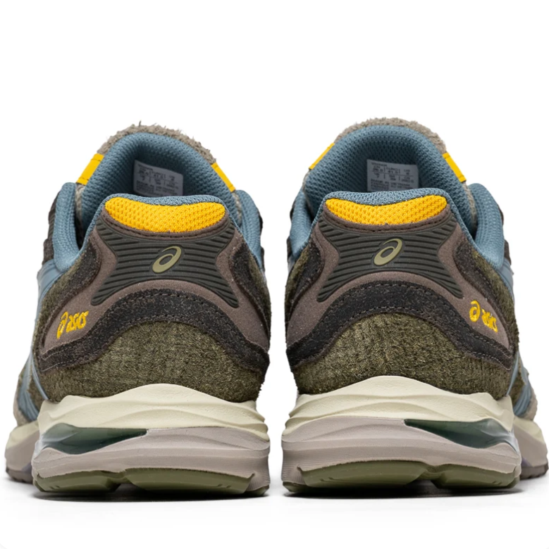 ASICS Low-Top Sneakers in Olive Green & Blue with Yellow Accents