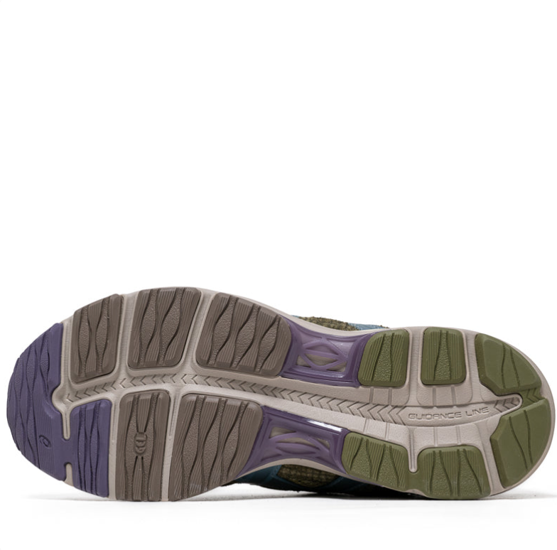 ASICS Low-Top Sneakers in Olive Green & Blue with Yellow Accents